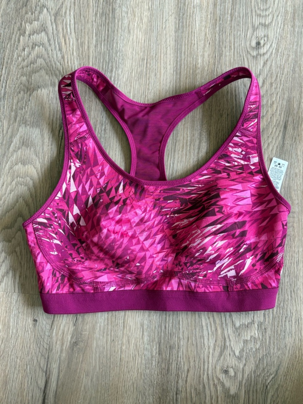 Women’s Pink Patterned Racerback Sports Bra NWOT